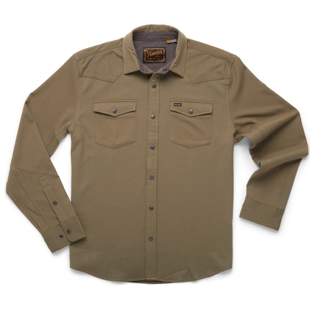Khaki Button-Up Shirt - Picture 2 of 2